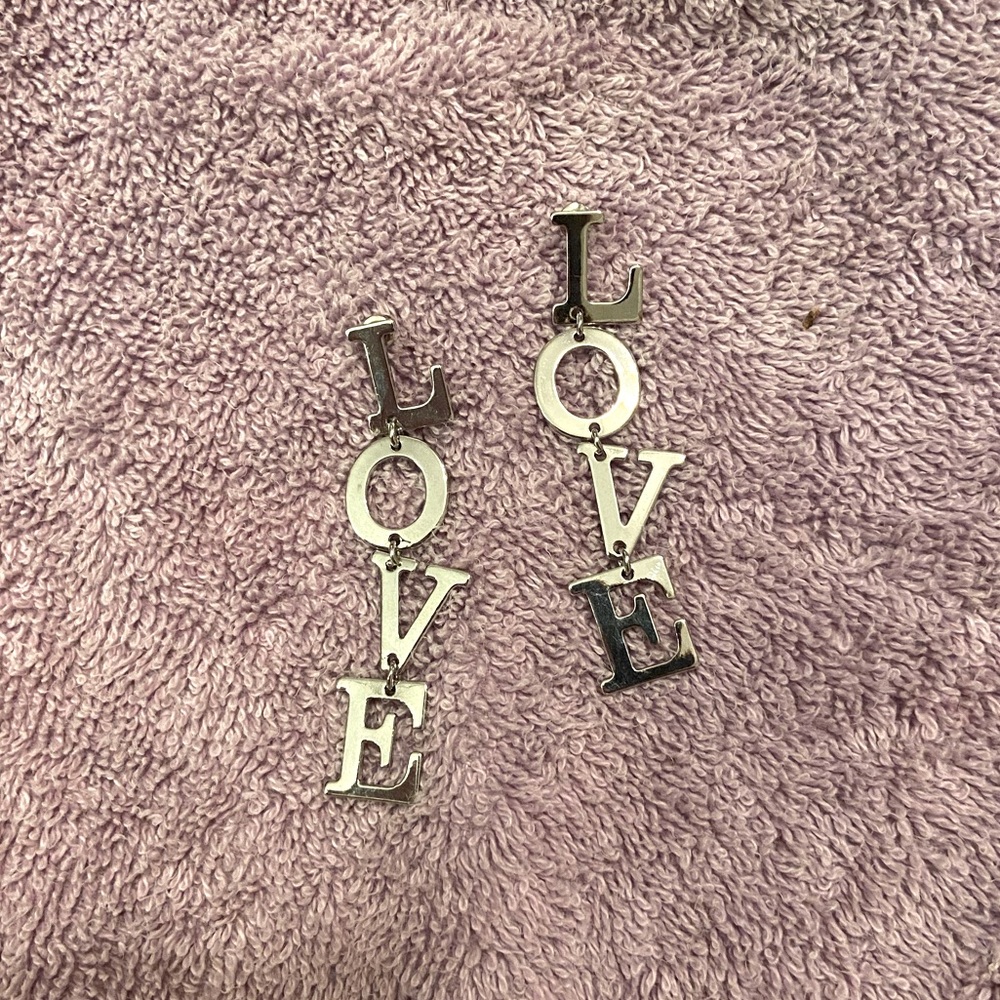pierced earrings NWOT sterling silver approximately 1 1/2”